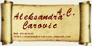 Aleksandra Čarović vizit kartica